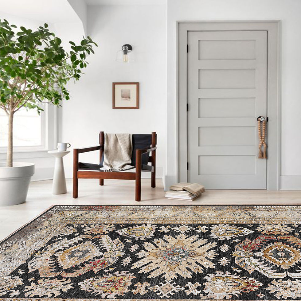 Thumbnail: elaron rug detailed view highlighting textured motifs and fabric finish