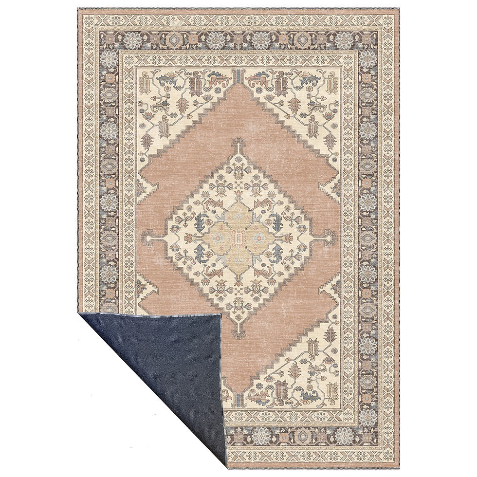 Thumbnail: elnora rug close up showing floral turkish pattern and woven texture details