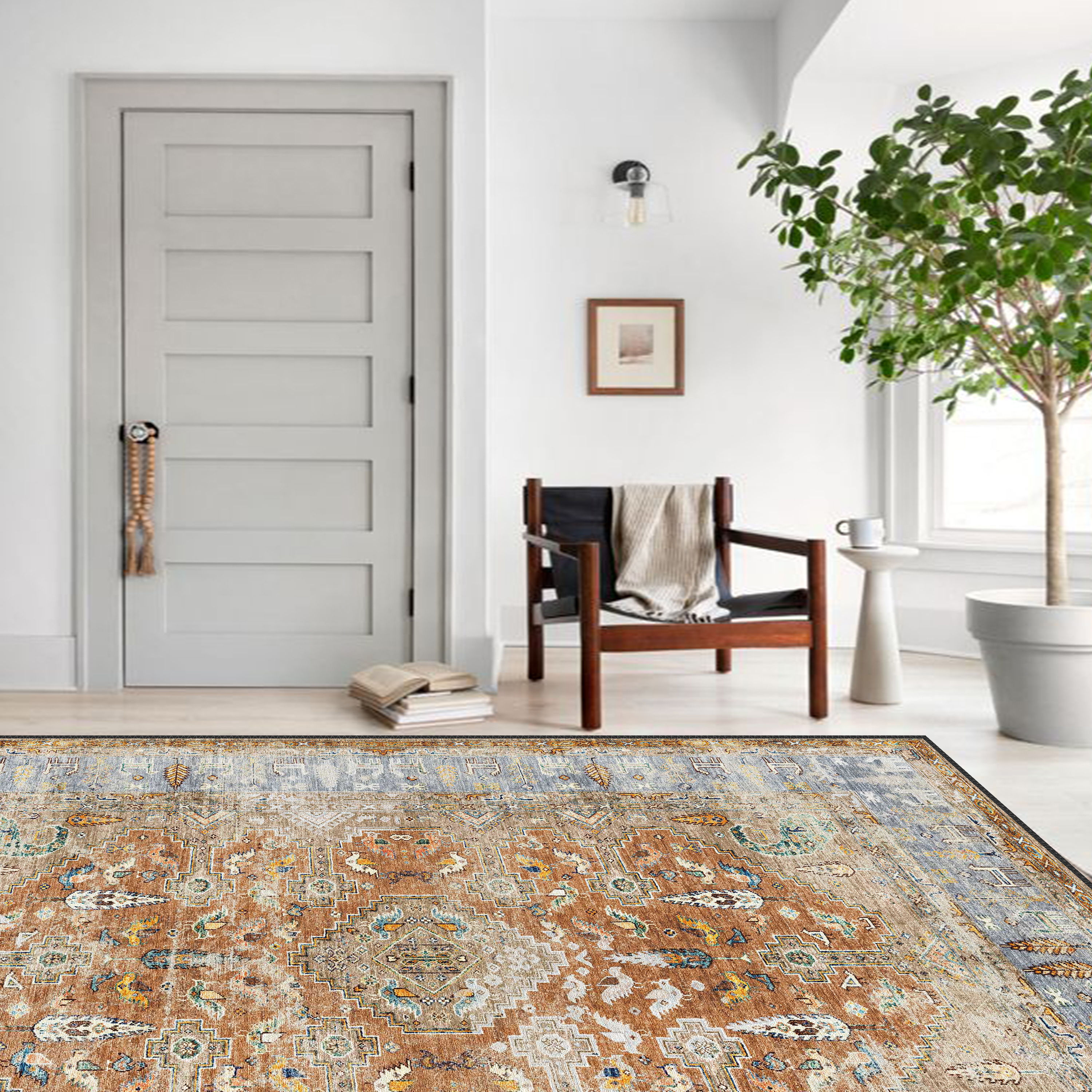 aelyon persian style vintage medallion rug with traditional motifs for high end home decor usa uk