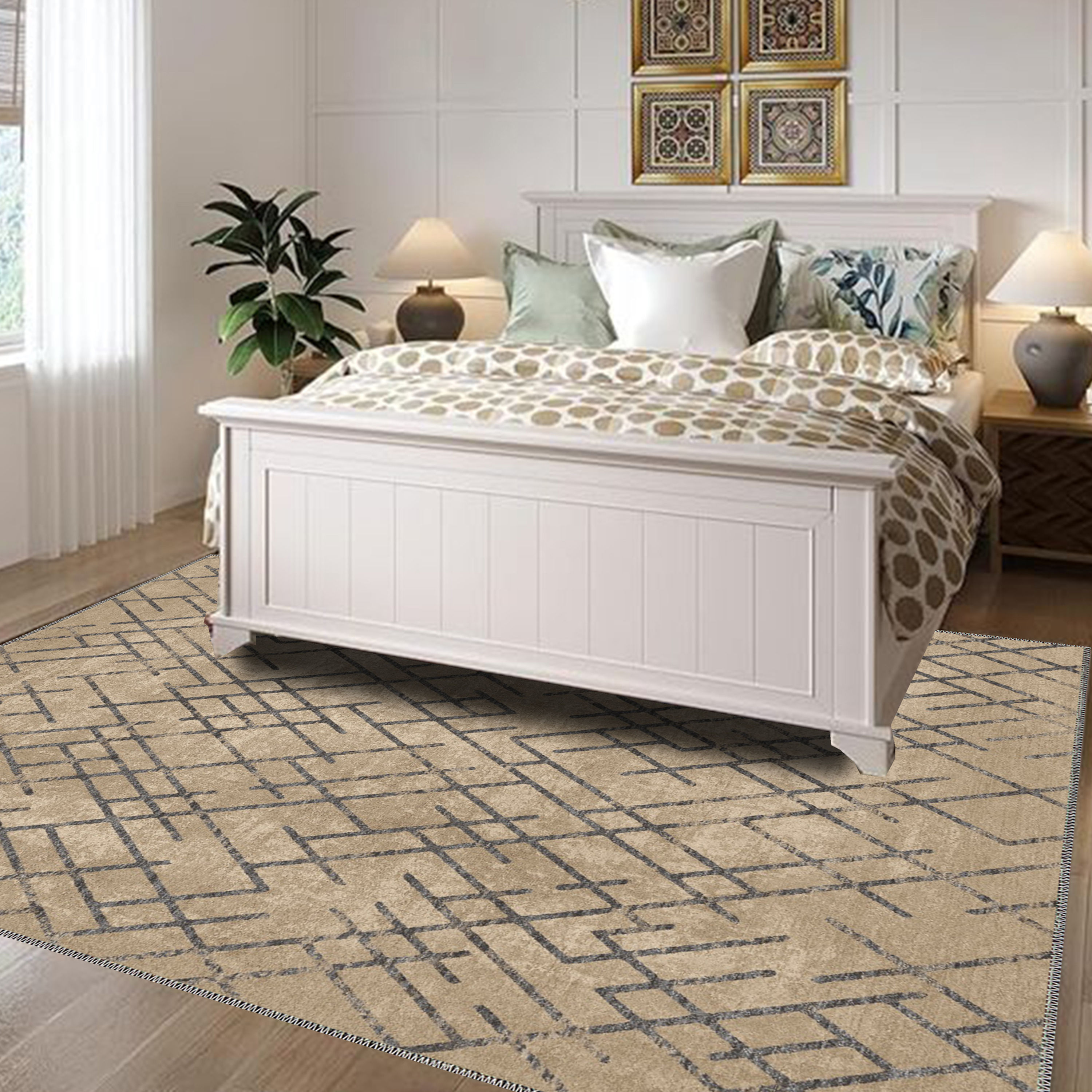 luxury beige charcoal washable area rug xerion in minimalist interior design available in usa uk