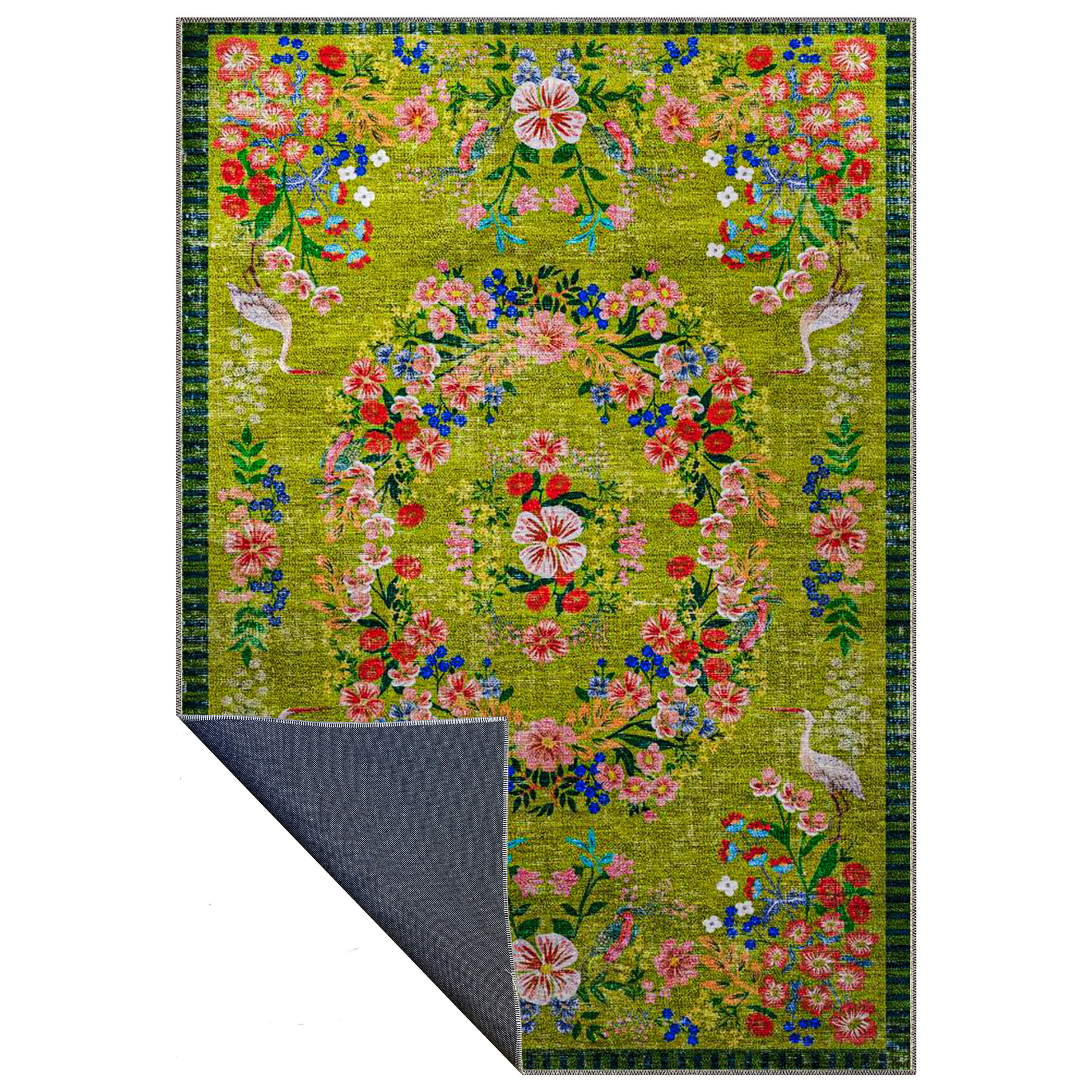 Cincinnati Green Tree Floral Rug