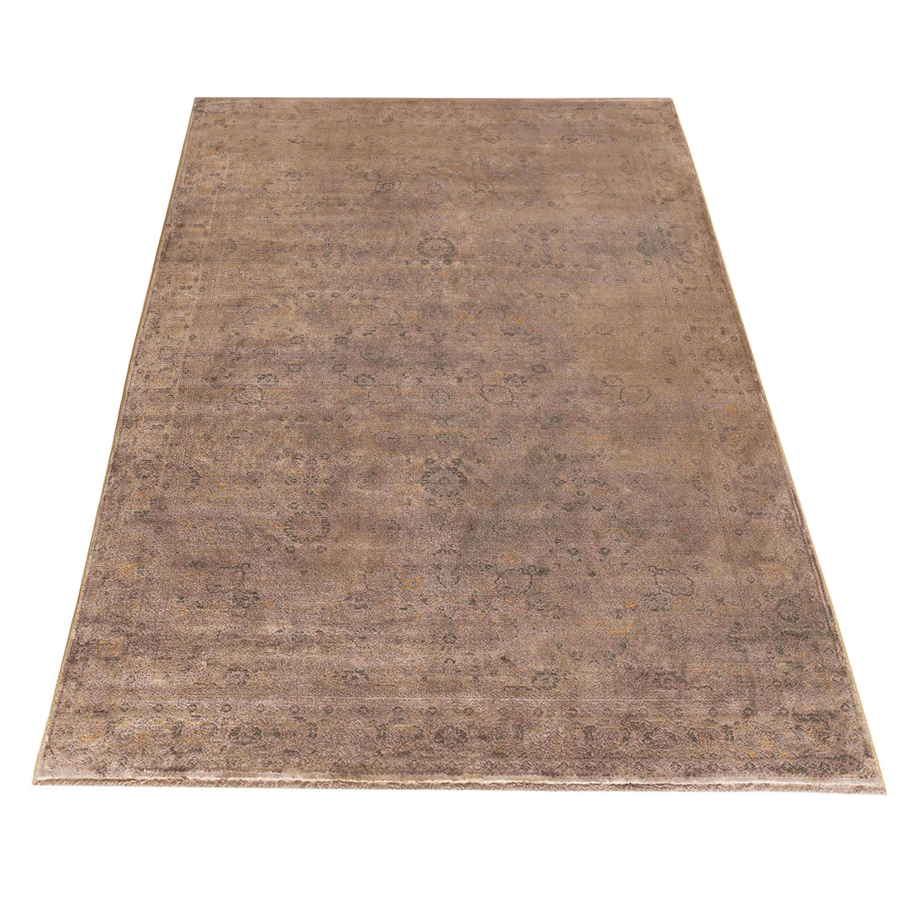 vintage style silk carpet in beige tone for high end home decor usa uk