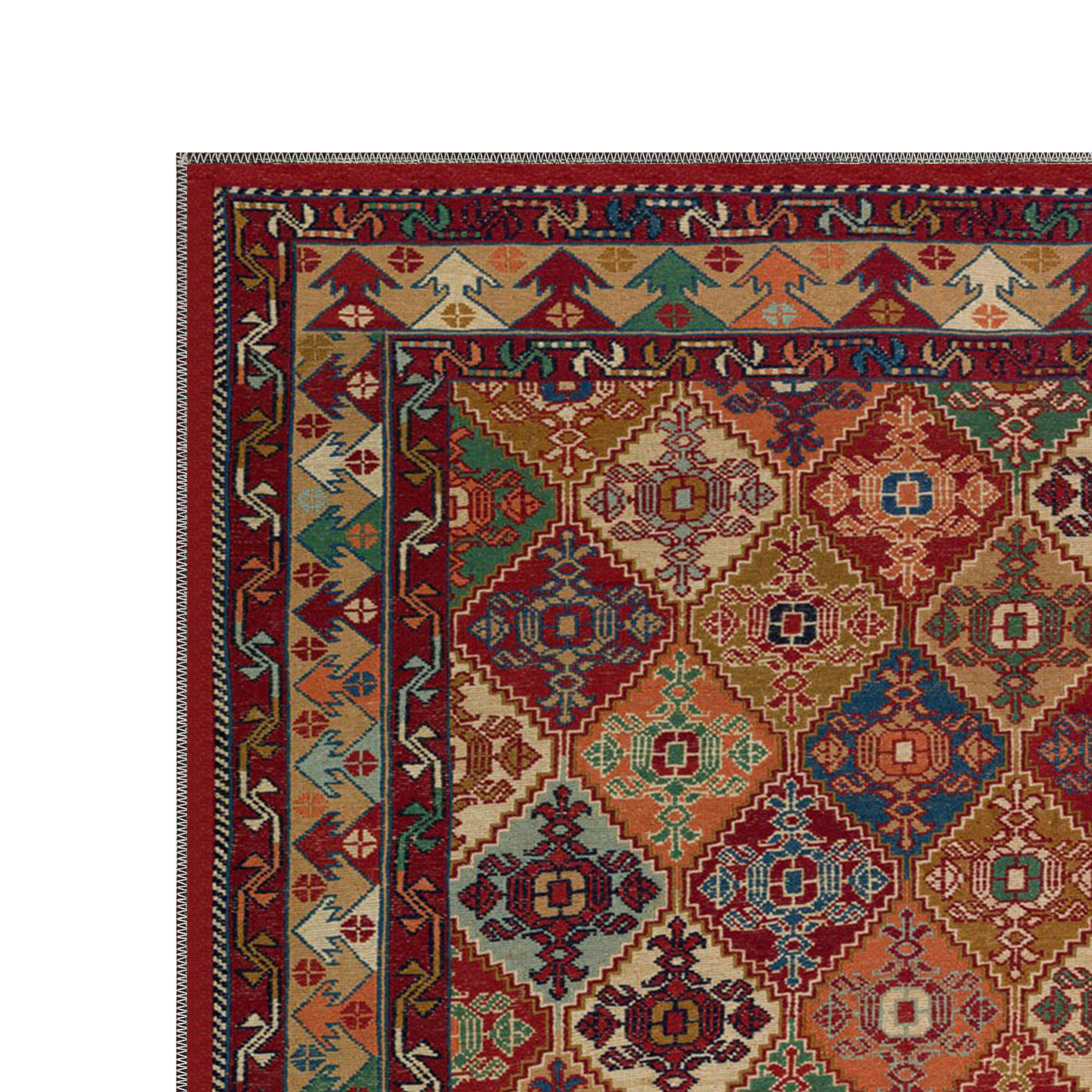 thyra multicolor kilim boho washable rug in modern bohemian interior shipped to usa and uk