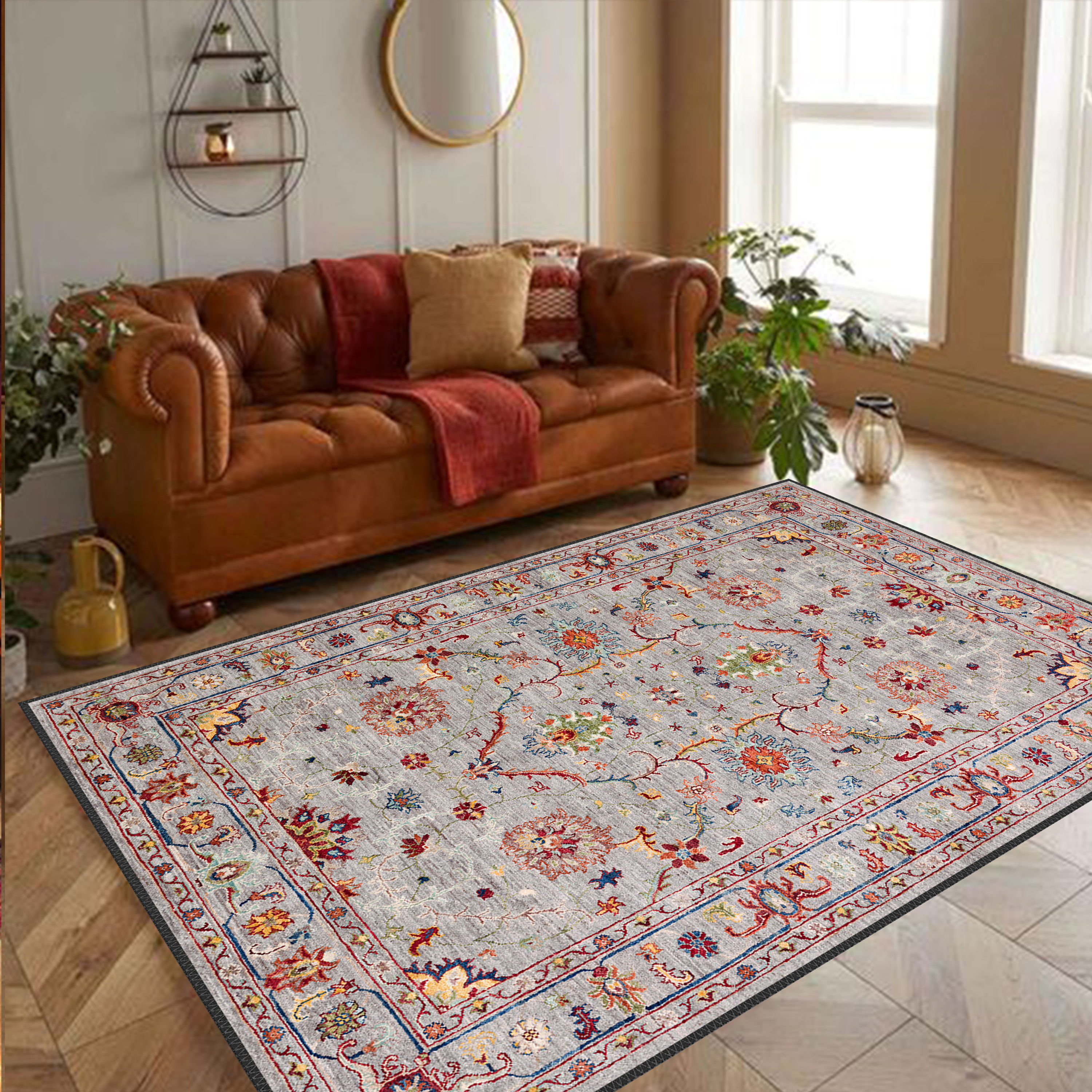 Afghan Kilim –Traditional Oriental Flatweave Rug, Colorful Geometric Rug