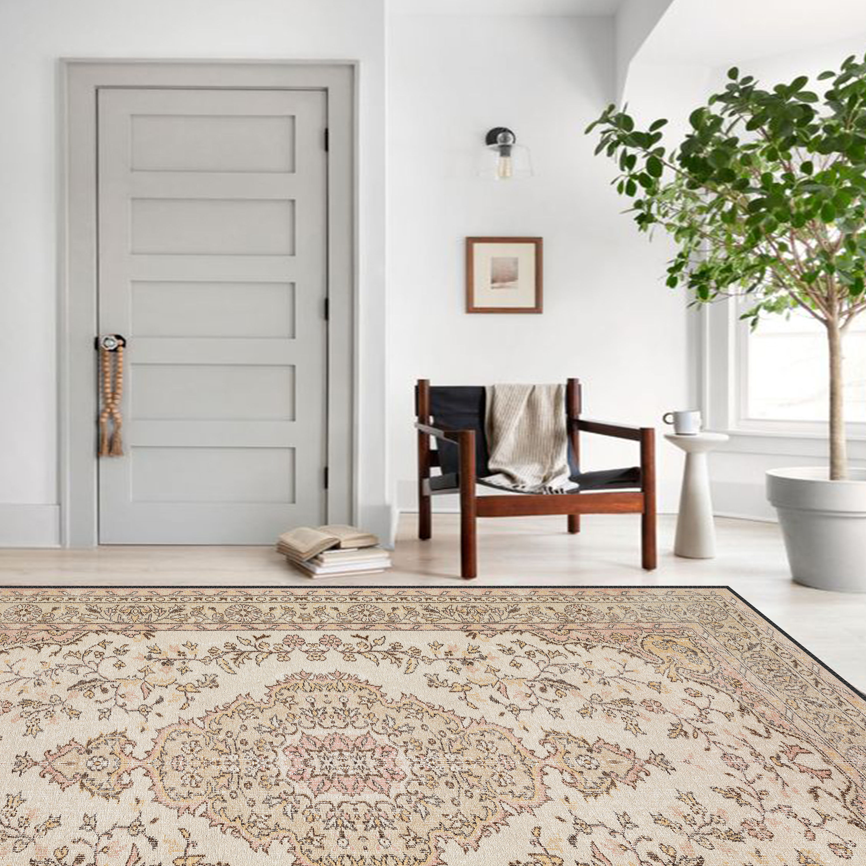 heliora rug detailed view highlighting traditional motifs and fabric texture