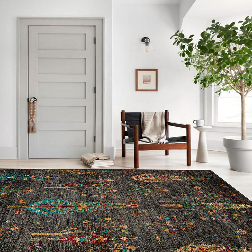 Thumbnail: black afghan tree washable rug germanicus in classic oriental interior design