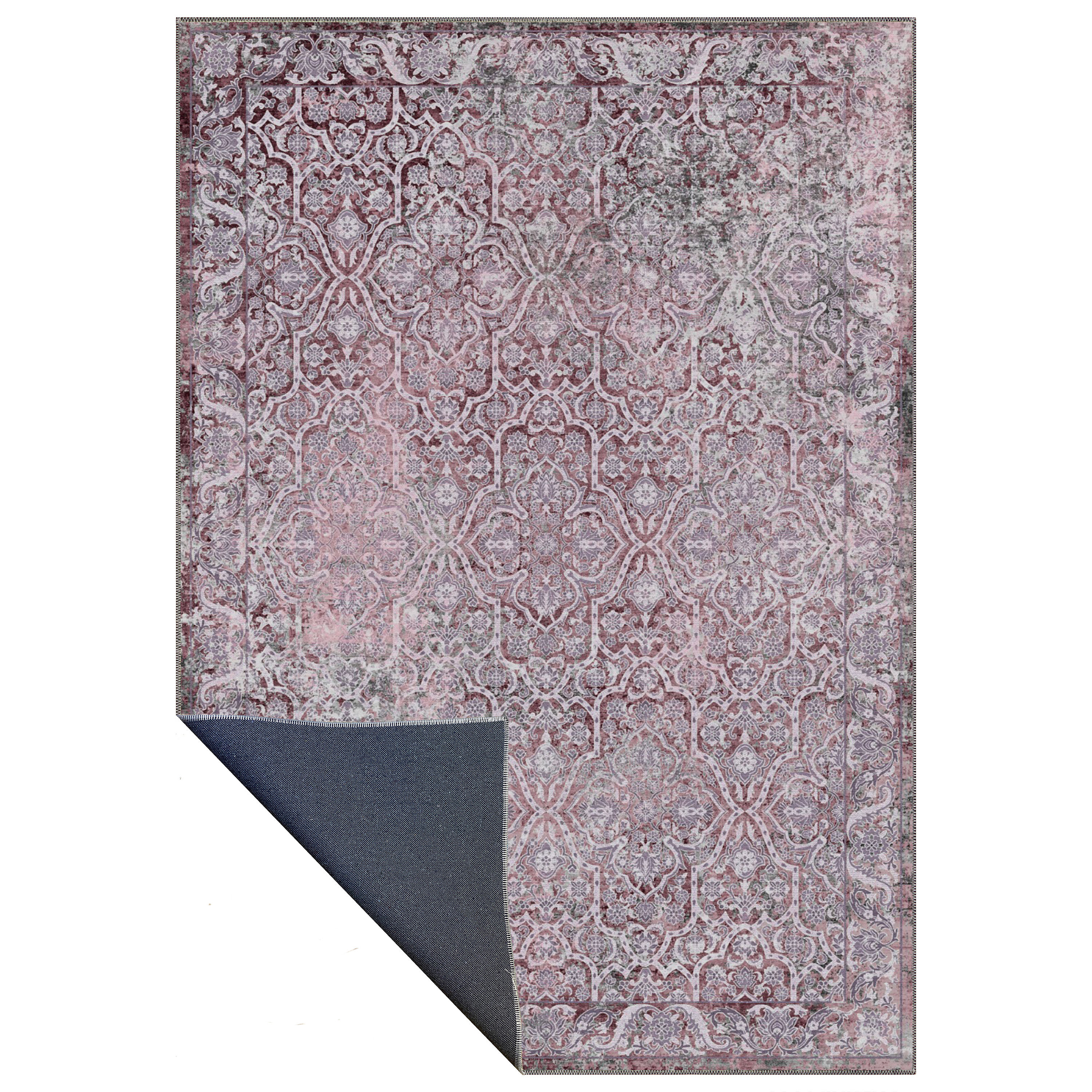 orvex purple machine washable rug in bedroom decor