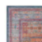 orphion blue orange afghan medallion washable rug in elegant classic interior shipped to usa and uk