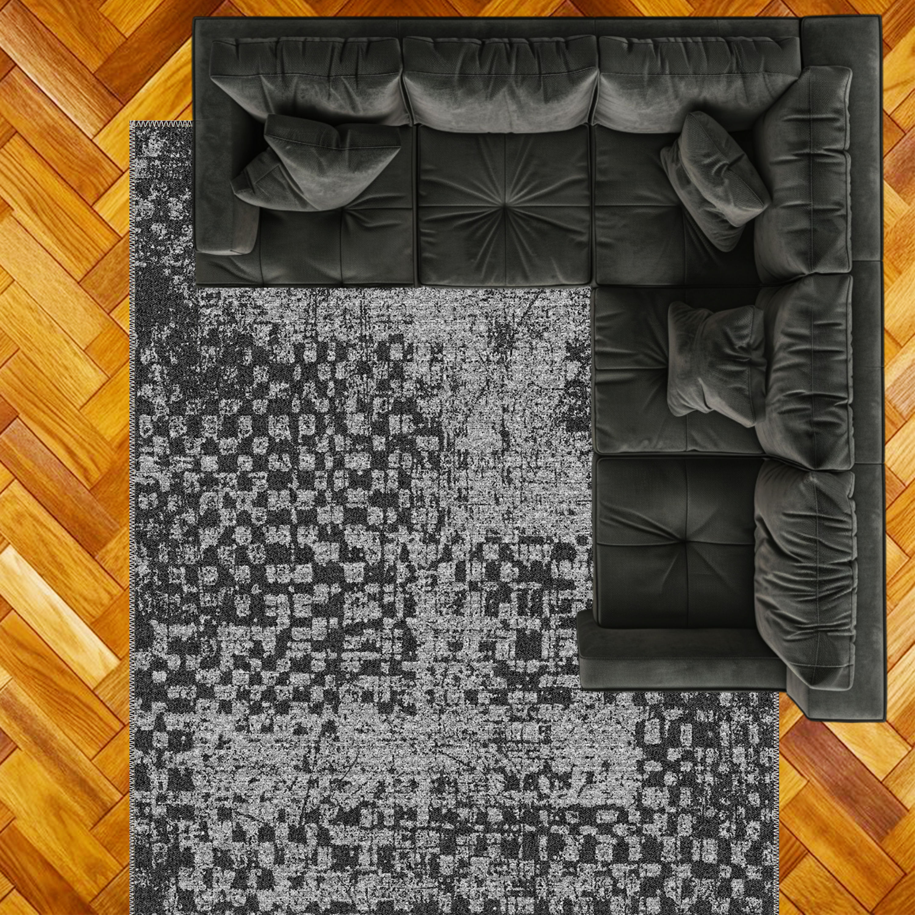 varnex dark gray machine washable rug in high traffic area
