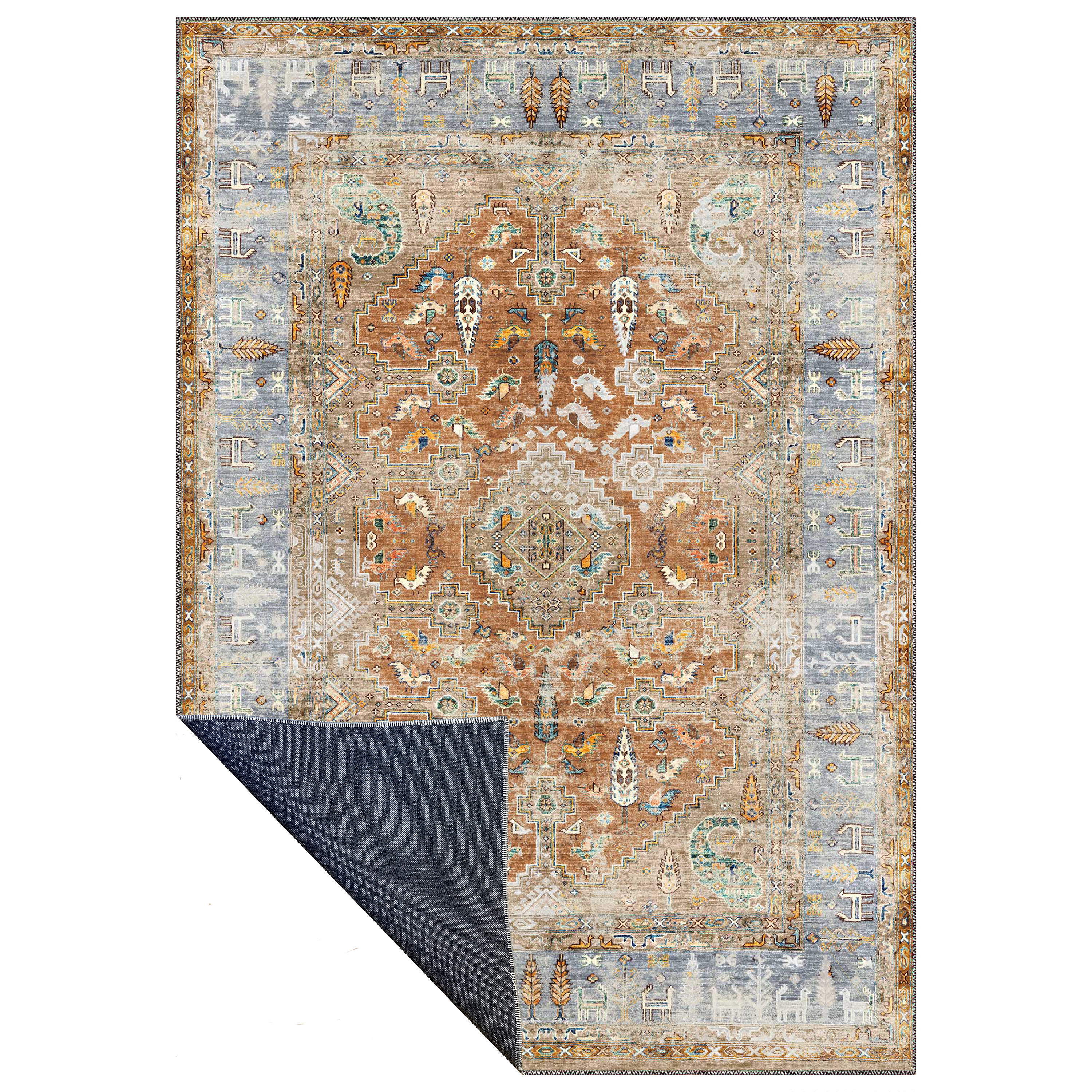 aelyon rug close up showing medallion pattern and woven texture details