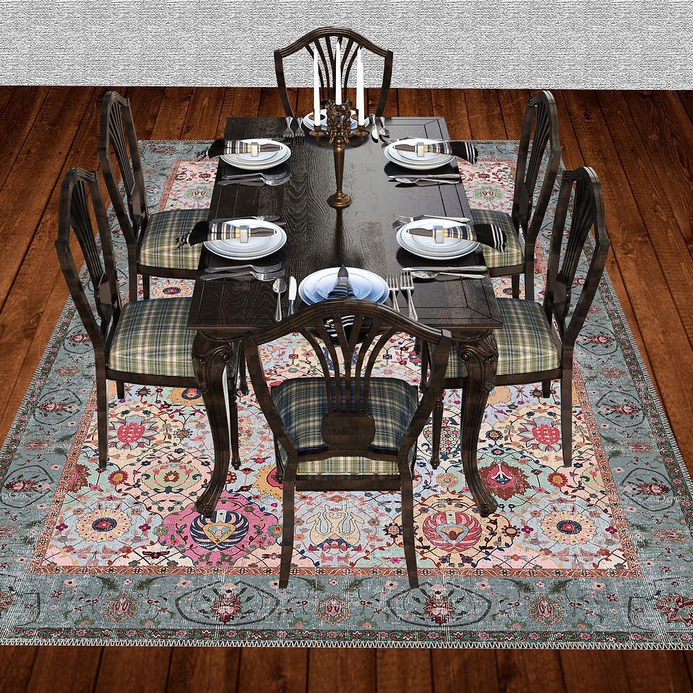 Thumbnail: lunvella floral persian washable rug with vibrant colors and traditional motifs for high end home decor usa uk