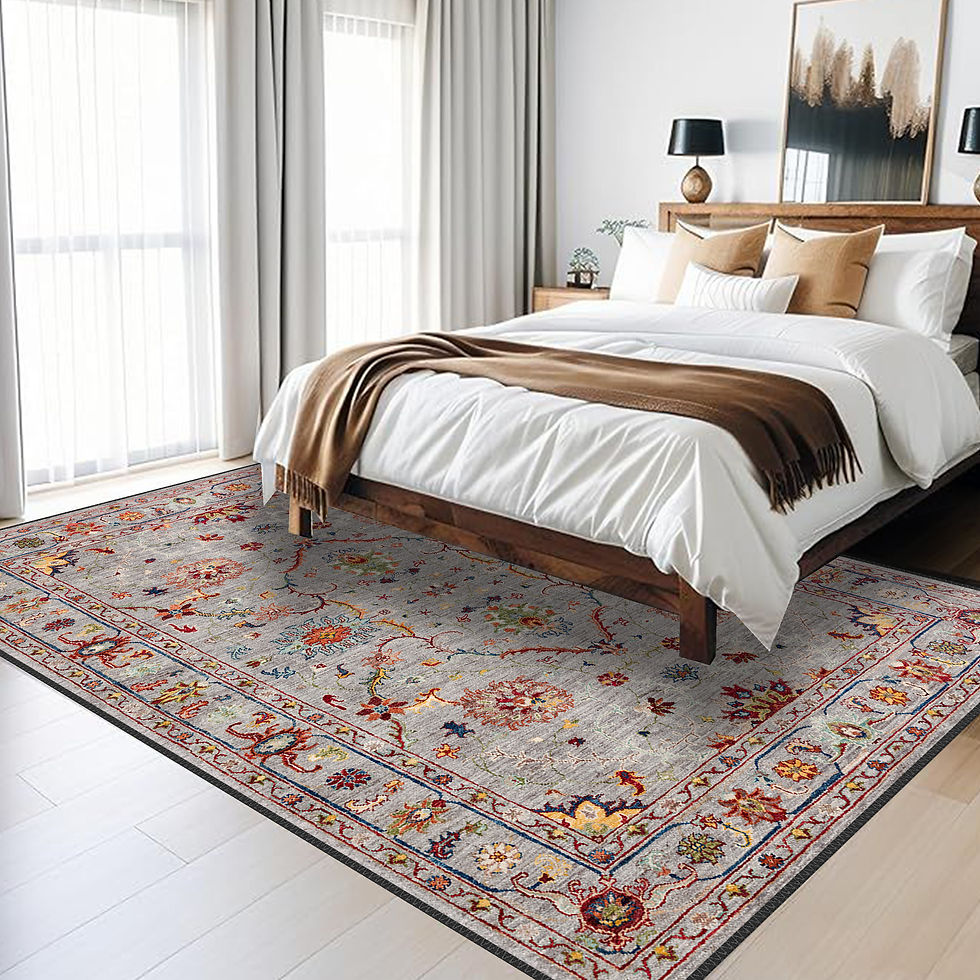 Thumbnail: colorful afghan washable rug thymeris in eclectic bohemian interior design