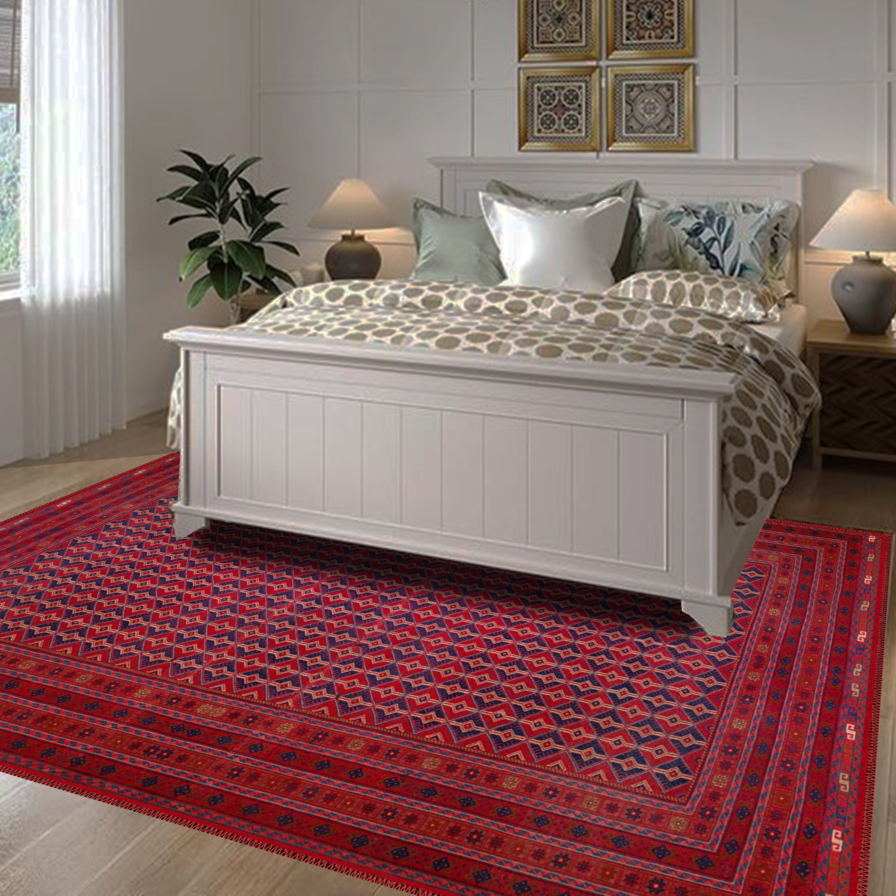 antique afghan oriental washable rug afghora in classic interior design