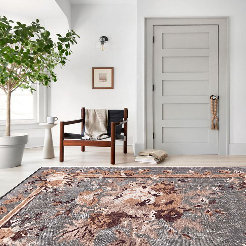 Thumbnail: karabakh floral machine washable rug toto for high traffic living area