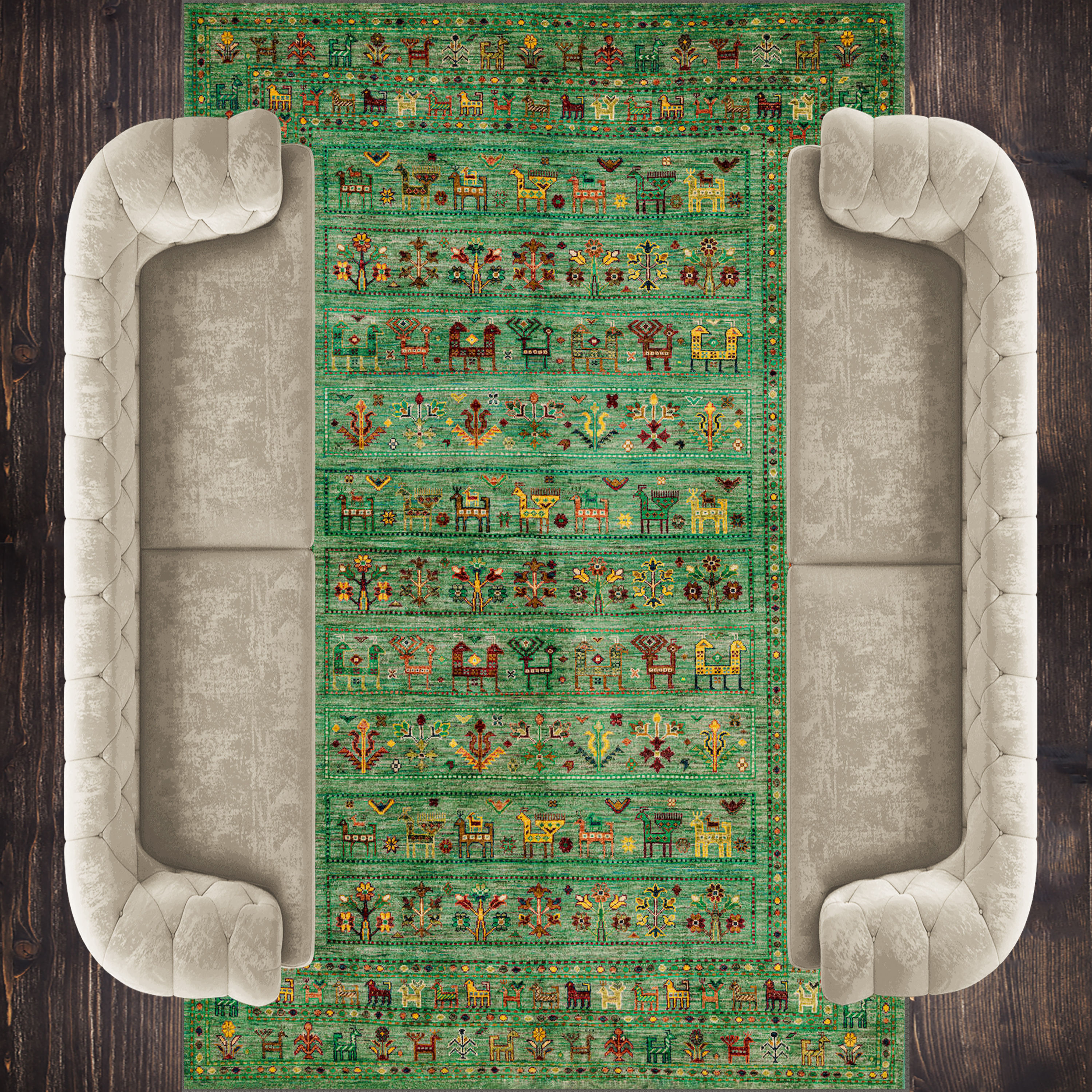 premium green afghan bohemian machine washable rug trajan in stylish living space