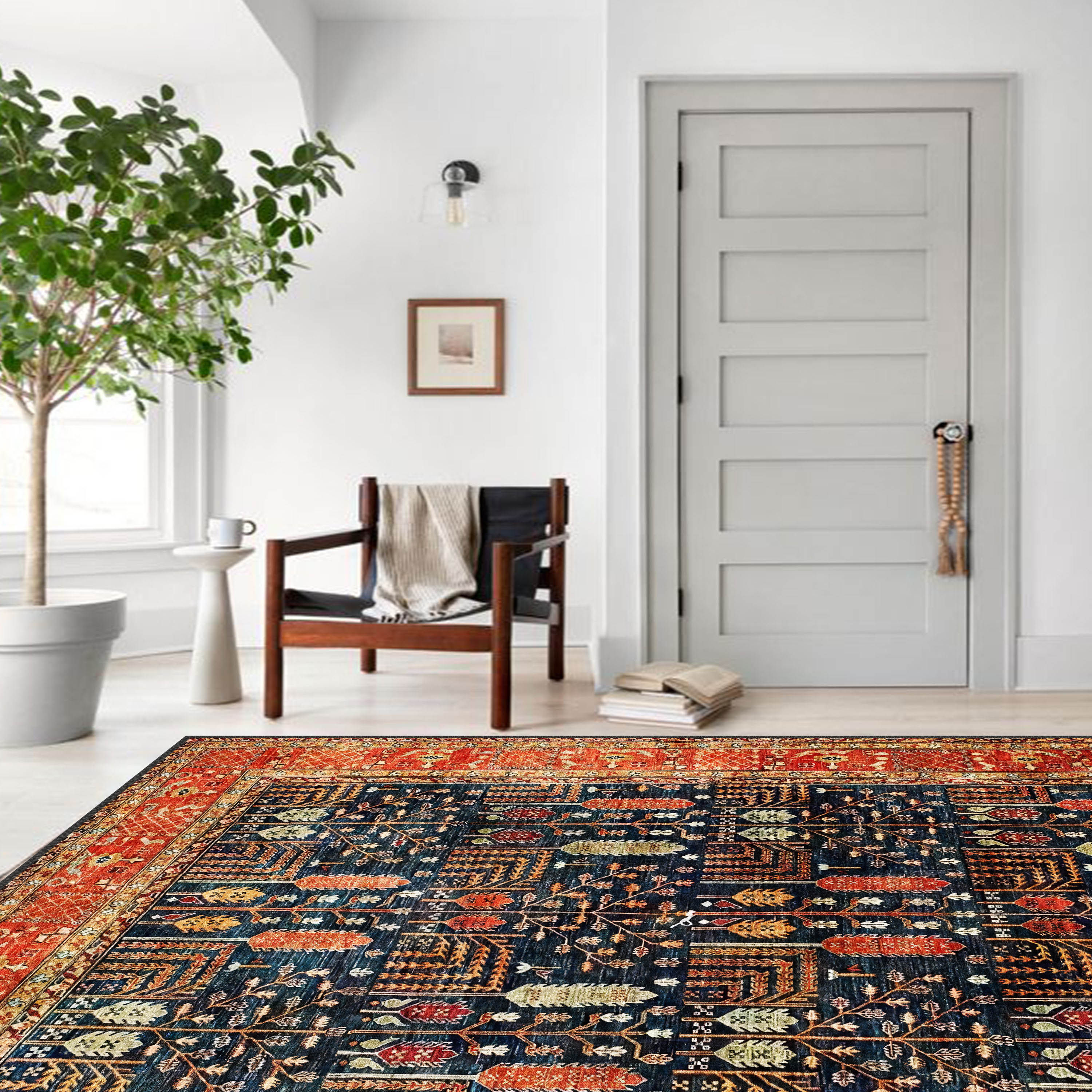 maximus rug close up showing geometric pattern and woven texture details