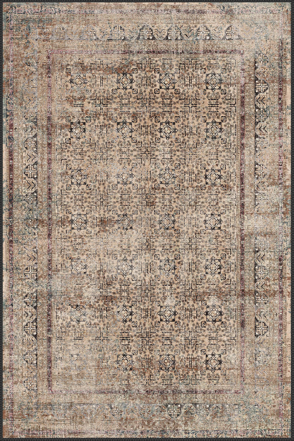 doryon rug detailed view highlighting traditional motifs and fabric texture