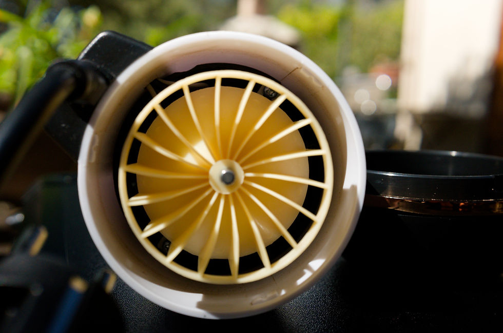 Vue arrière du puissant moteur