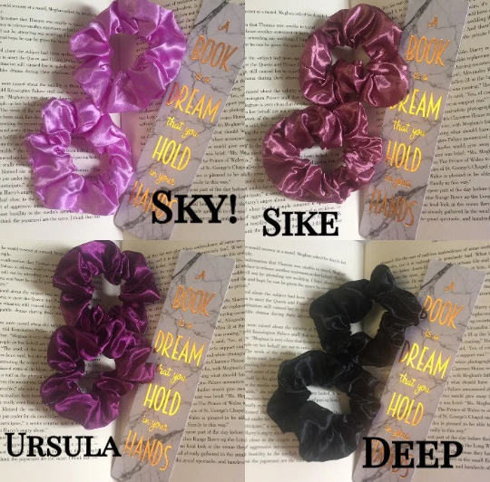 Thumbnail: Satin Scrunchies, Boho Hair Accessories, Bright Scrunchies, Pack of Scrunchies,