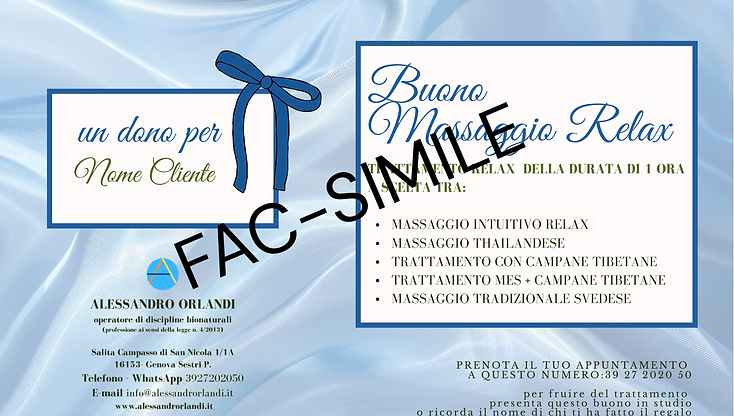 Esempio di grafica di Buono regalo massaggio