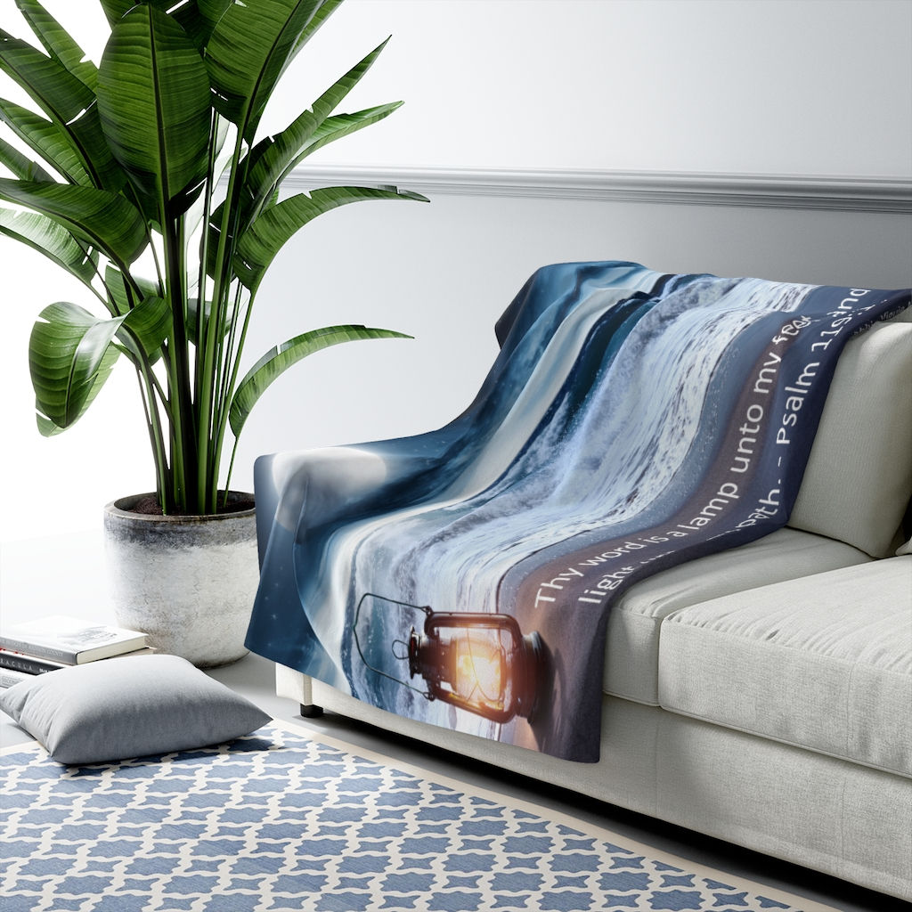 Lamp Unto My Feet Sherpa Fleece Blanket