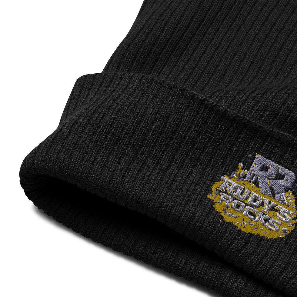 Thumbnail: Rudy's Rocks Organic ribbed beanie