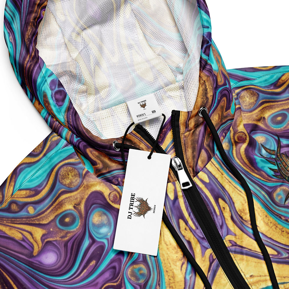 Thumbnail: DJ Tribe Fluid Art Women’s cropped windbreaker
