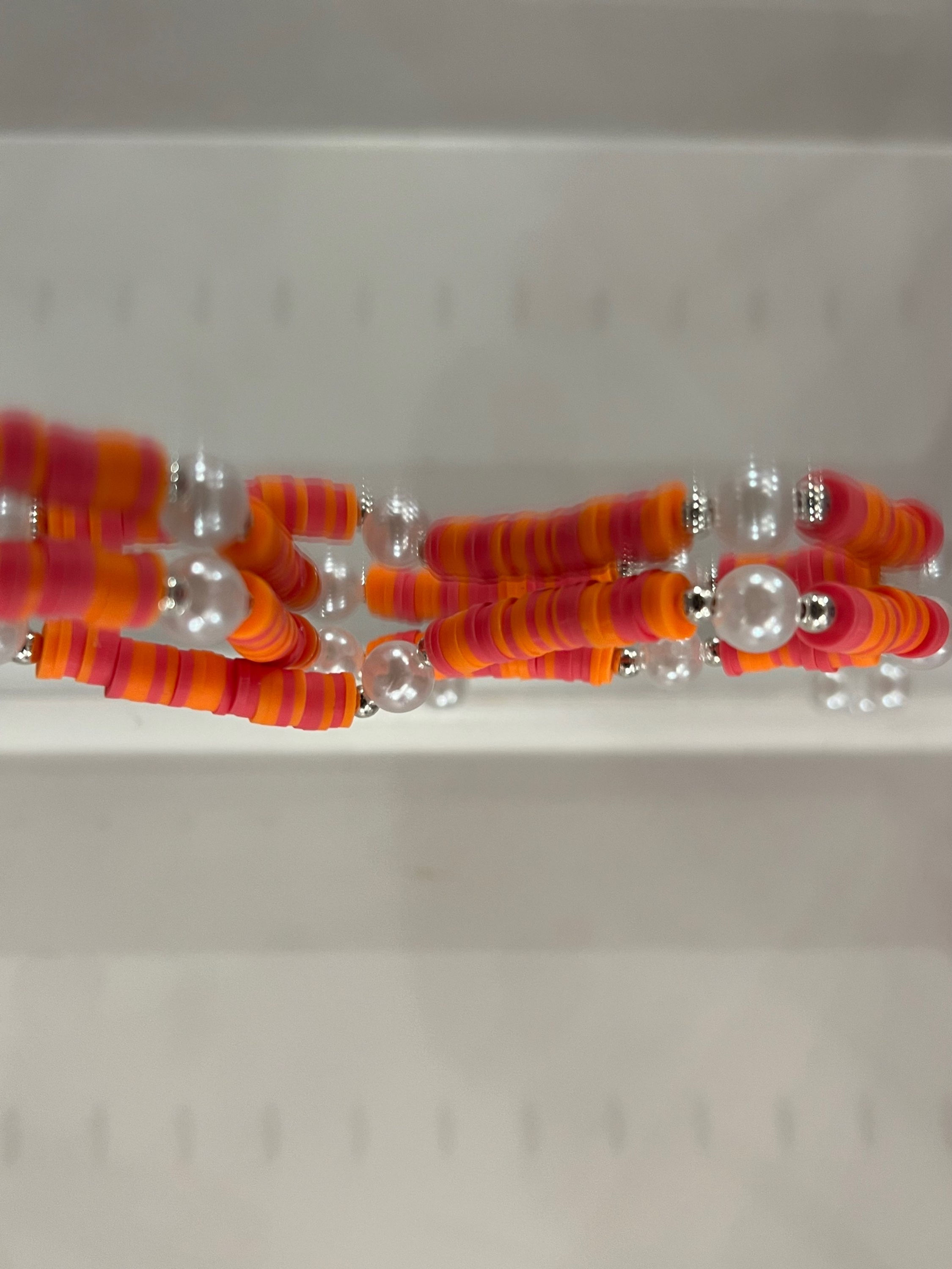 Pink+Orange+Pearl Phone Charm