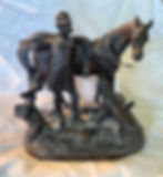 Hunter with Horse and dog