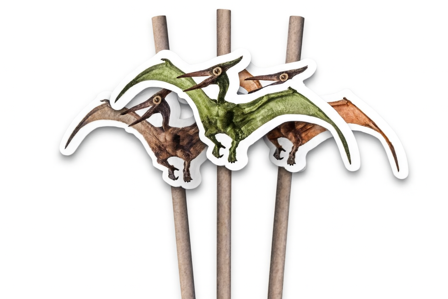 Lot de 6 pailles Dinosaure