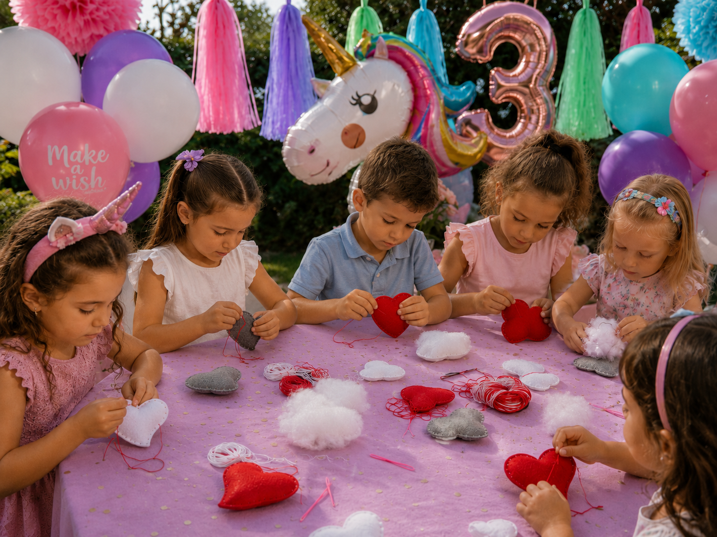 coeurs en feutrine a coudre | activite manuelle enfant – tarif de base pour 3