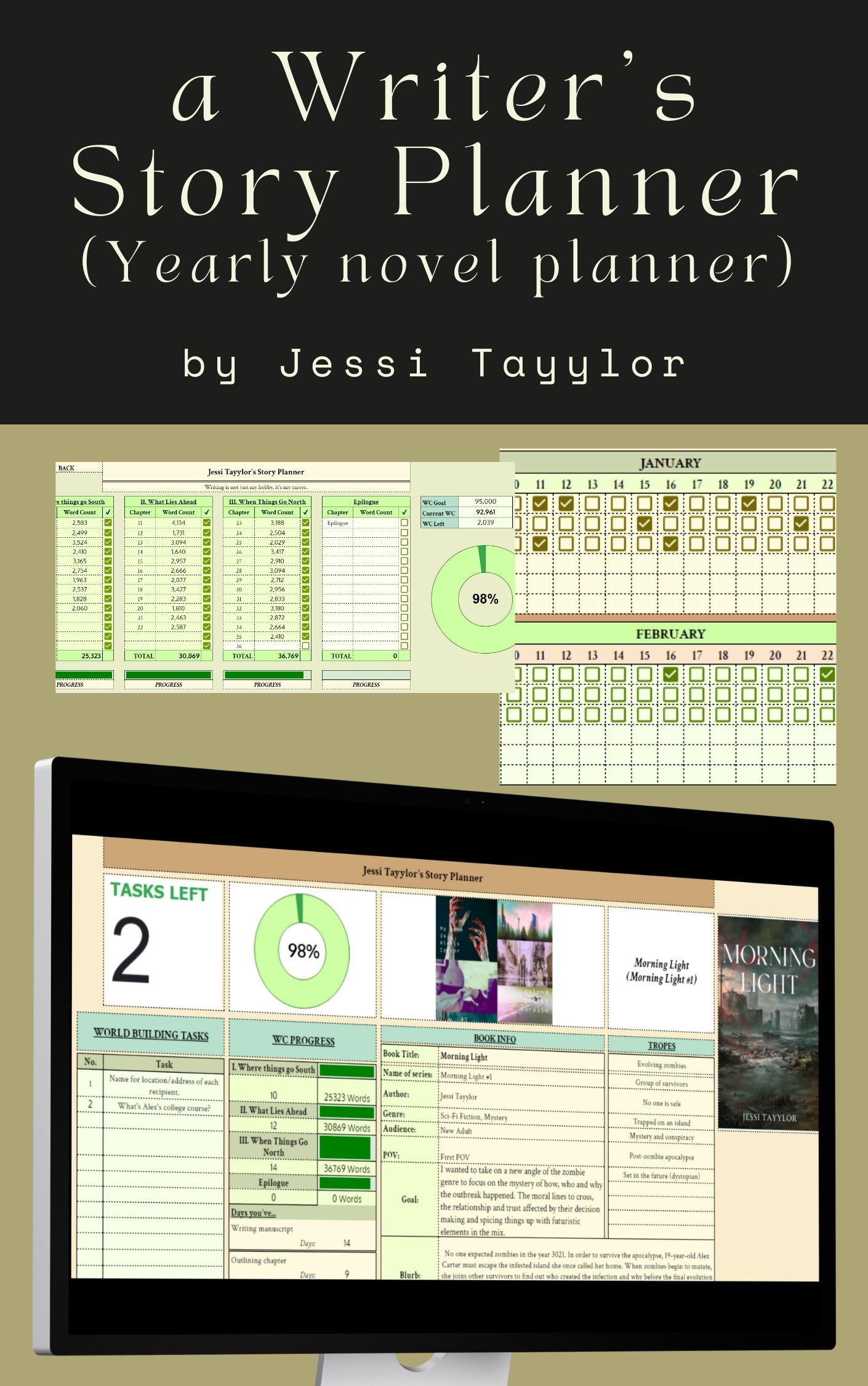 a Writer's Story Planner (Yearly Novel Planner) | Google Spreadsheet Template