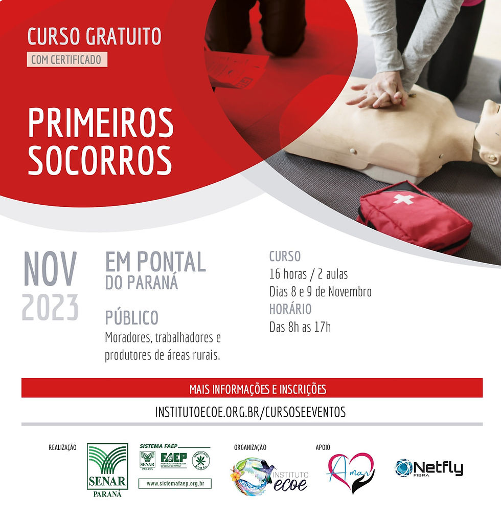  INSCRIÇÕES ENCERRADAS CURSO GRATUITO [Primeiros Socorros]
