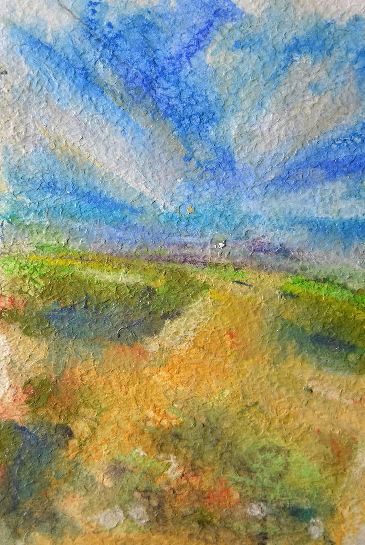 Hills Nr Evercreech impressionistic loose painting