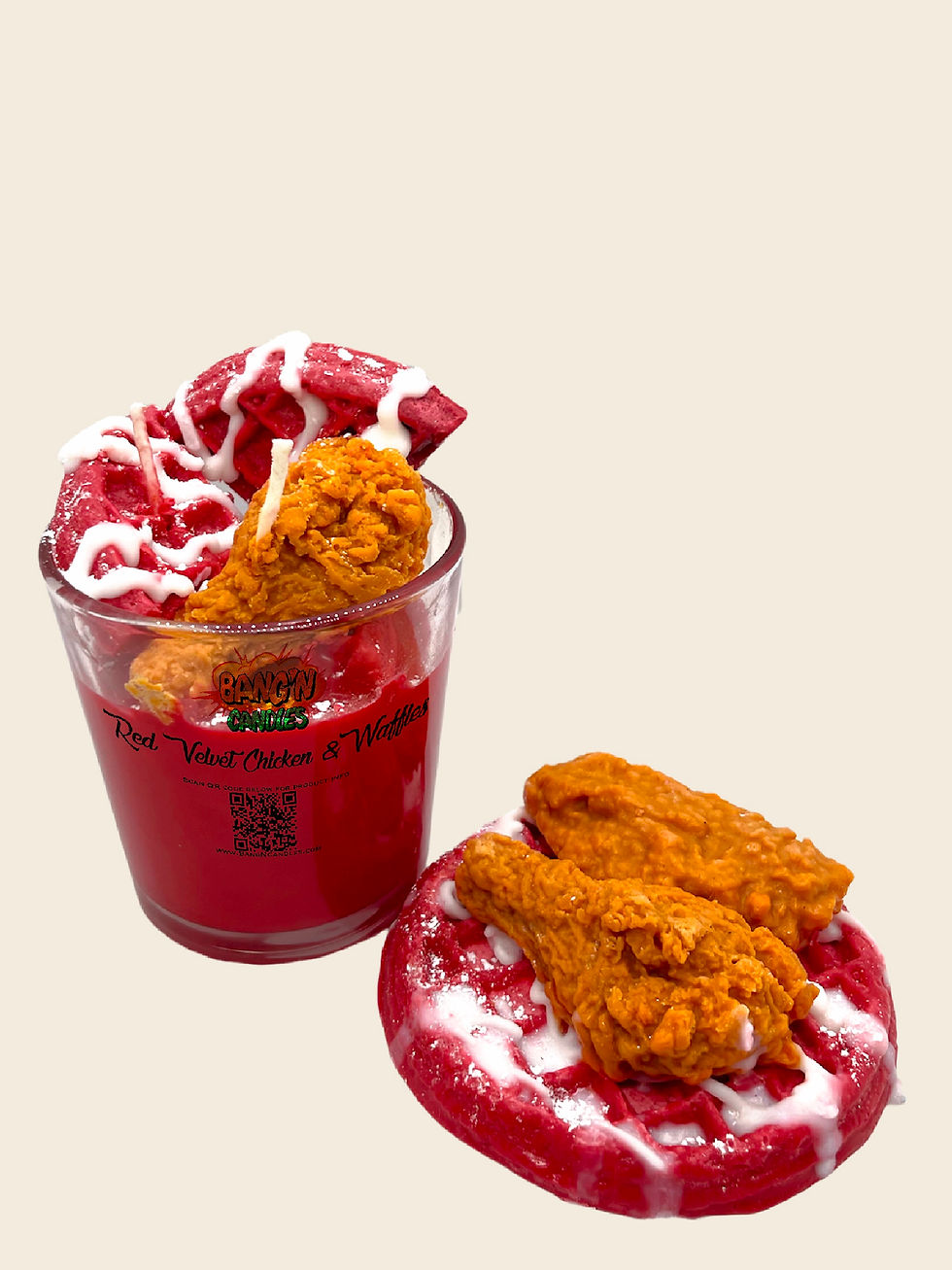 Red Velvet Chicken & Waffles set