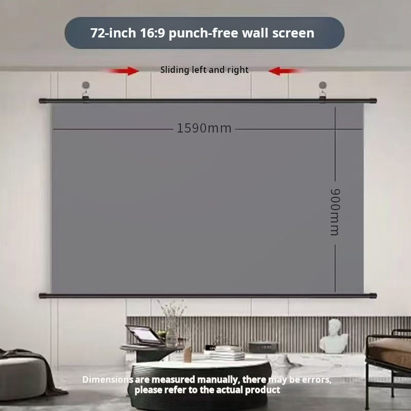 Thumbnail: XIAOHUI Anti-light Thick HD Projector Screen 16:9 No-hole Wall-mounted Home Proj