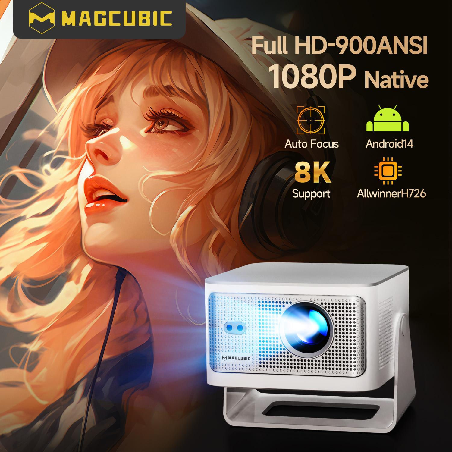 Magcubic 900ANSI Android 14 Projector Auto Focus Support 8K Native 1080P With Wi