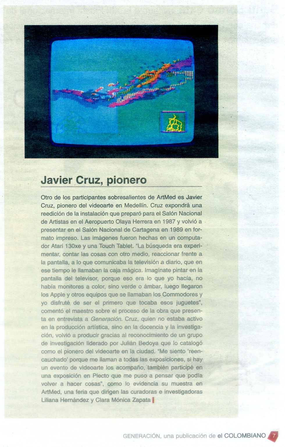 Javier cruz, pionero