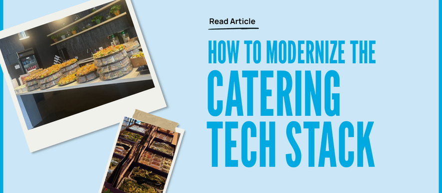 Title slide which says "how to modernize the catering tech stack"