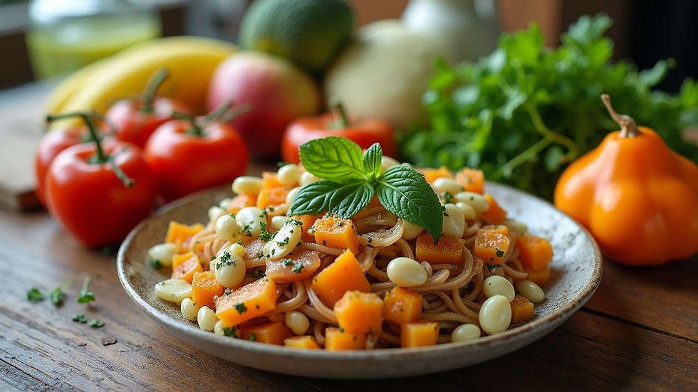 High angle view of fresh, nutritious foods for a healthy diet