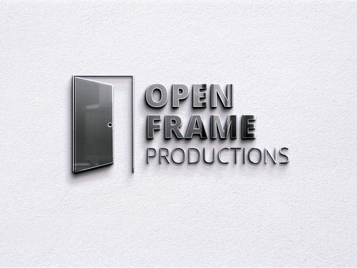 Open Frame Productions logo on a mockwall