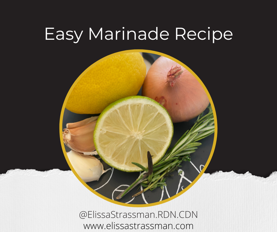 Easy Marinade Recipe, Lemon, lime, onion, garlic, rosemary