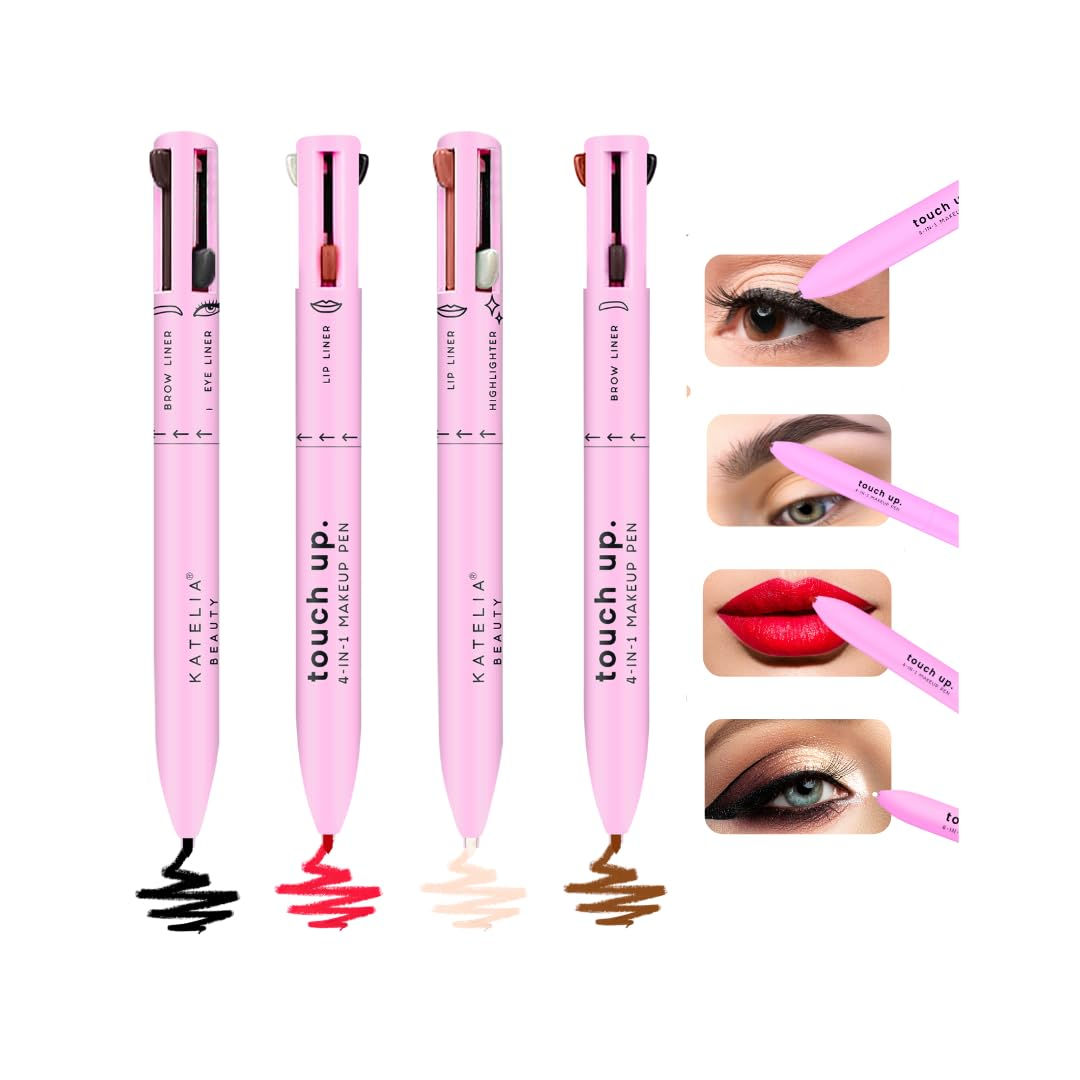 Katelia Beauty 4 in 1 Makeup Pen - Refillable Makeup Pen for Easy Travel - Porta