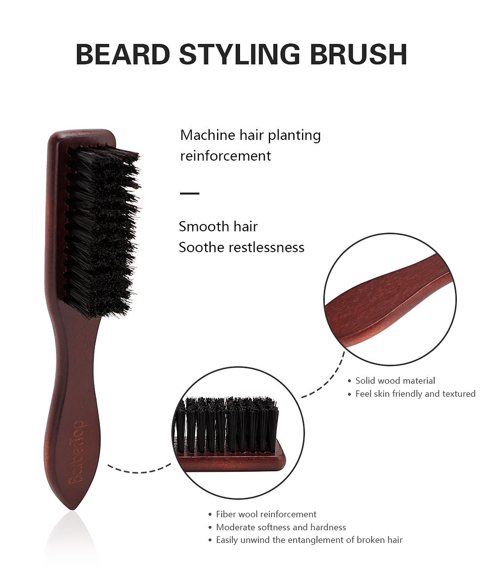 Thumbnail: Barbertop Men Beard Brush Wooded Handle Soft Hair Cleaning Brush Broken Hair Rem