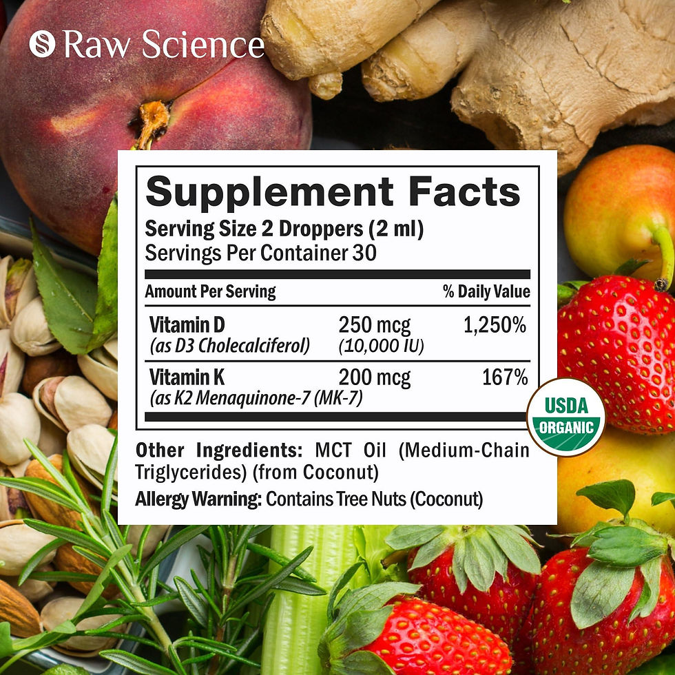 Thumbnail: Liquid Vitamin D3 K2 10000 iu 200 mcg Bone Density Heart Support Drops 2 fl oz