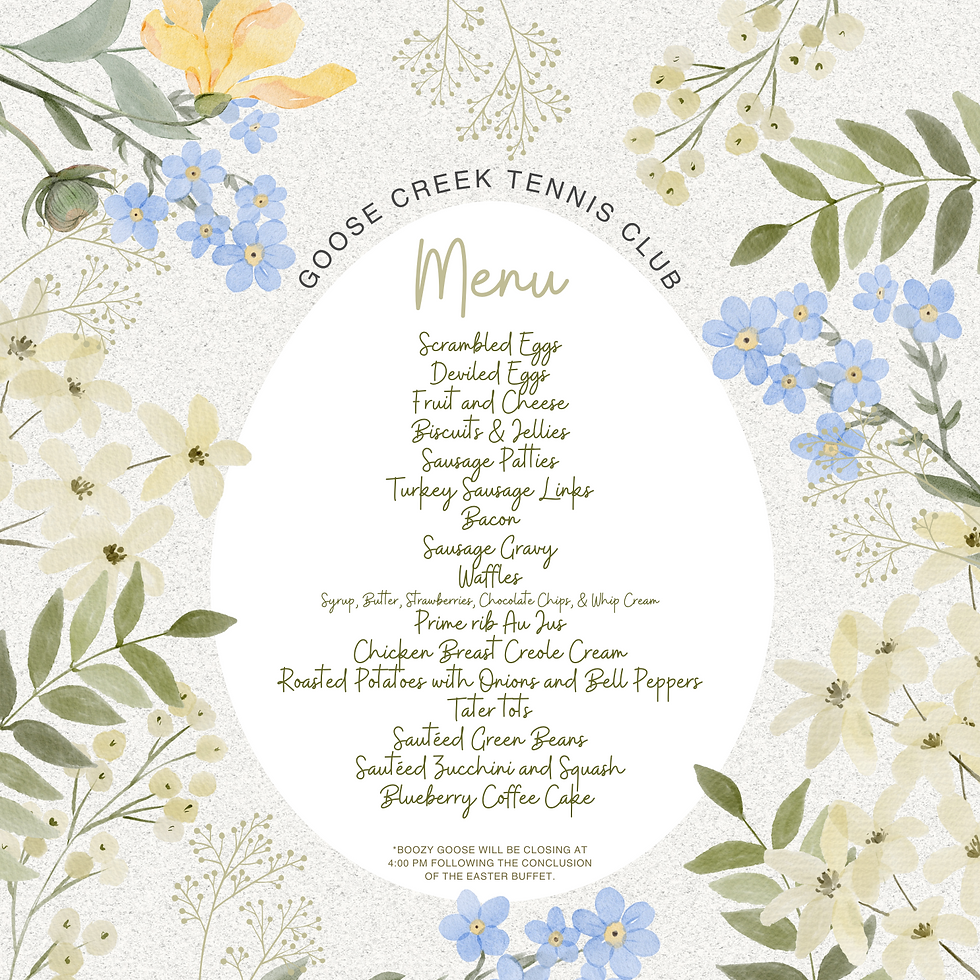 2024 Easter Brunch Buffet Menu 