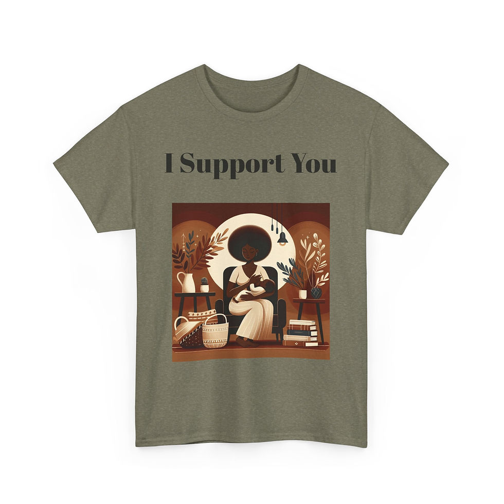 Thumbnail: Unisex Heavy Cotton Tee - I Support You & Lactation Support Shirt