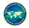 Logo: “The Polyglot Explorers logo with a world map”