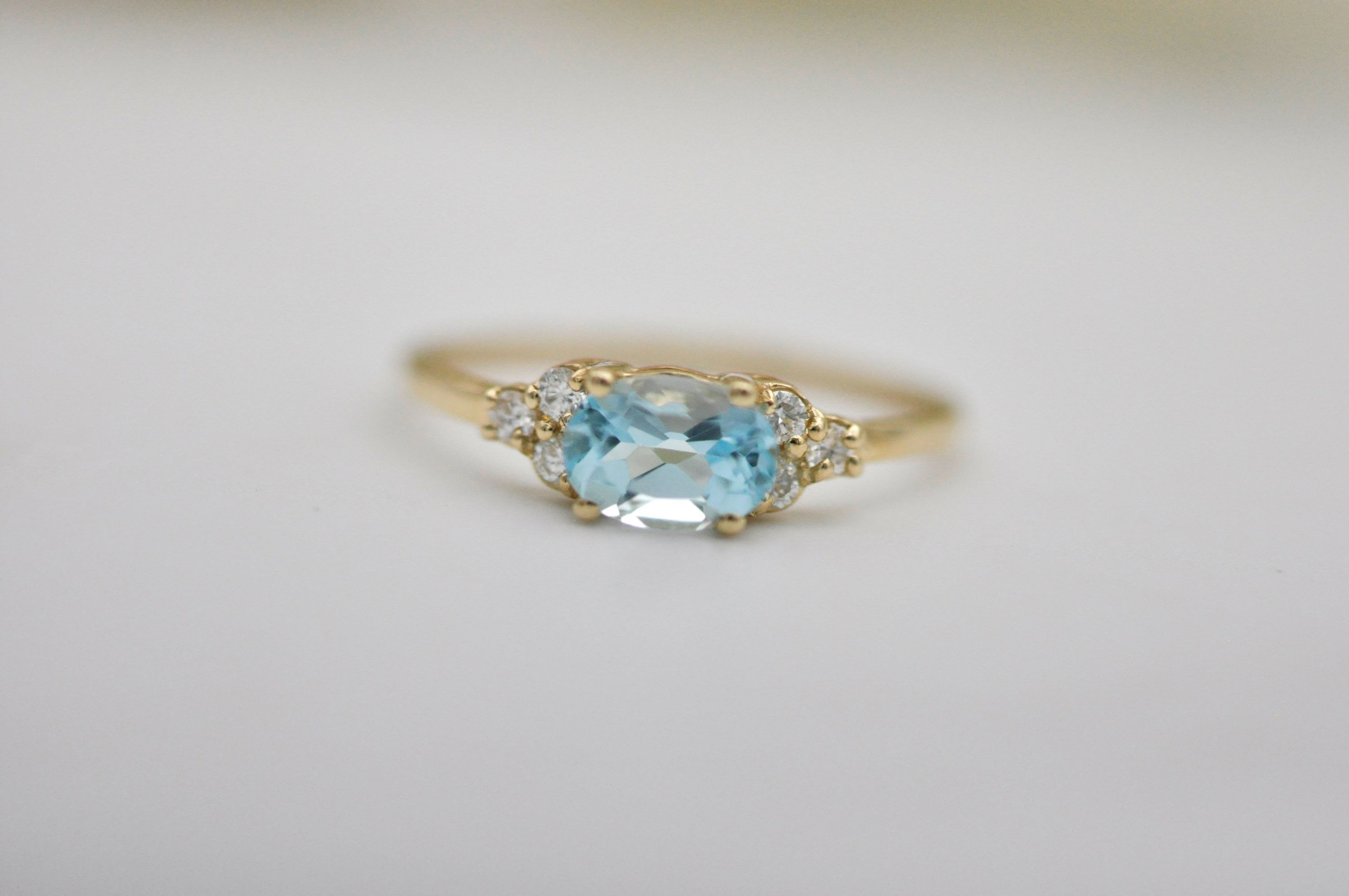 Valentina | 14 karaat aquamarijn en diamant