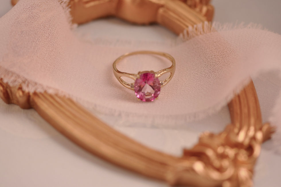 Thumbnail: Lottie | Vintage 9 karaat Toermalijn en diamant